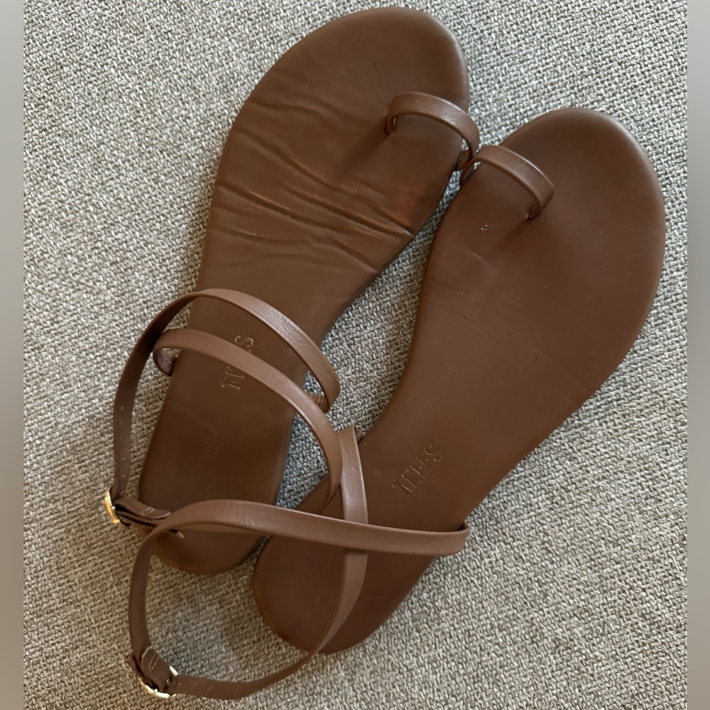 TKEES Phoebe Leather Sandals in Heatwave : Sz 8